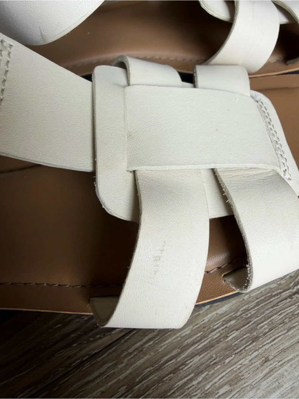 Everlane White Learher Fisherman Sandals Size: 7